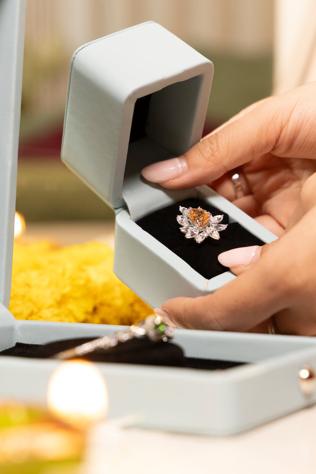 Champagne Bloom Cocktail Ring