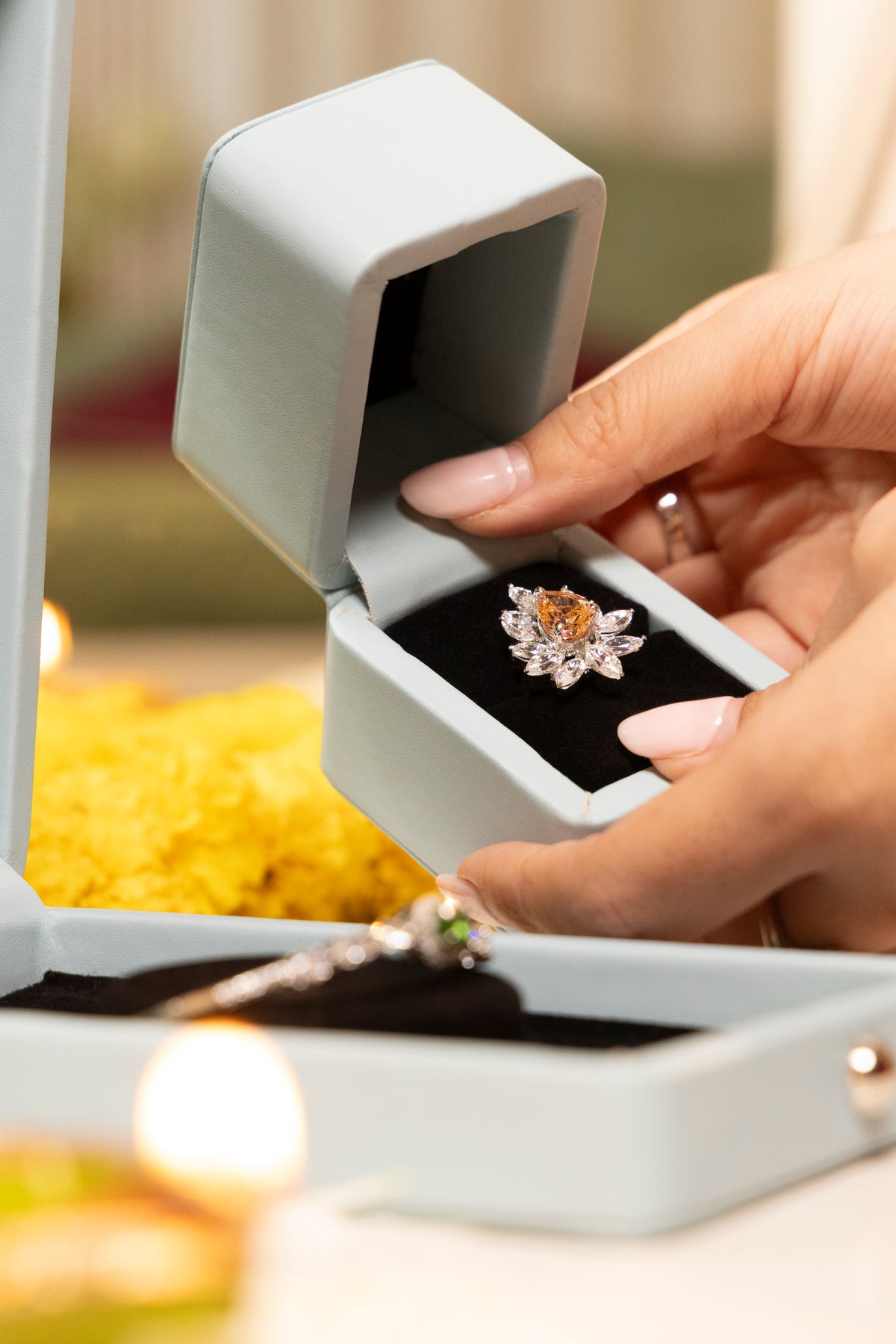Champagne Bloom Cocktail Ring