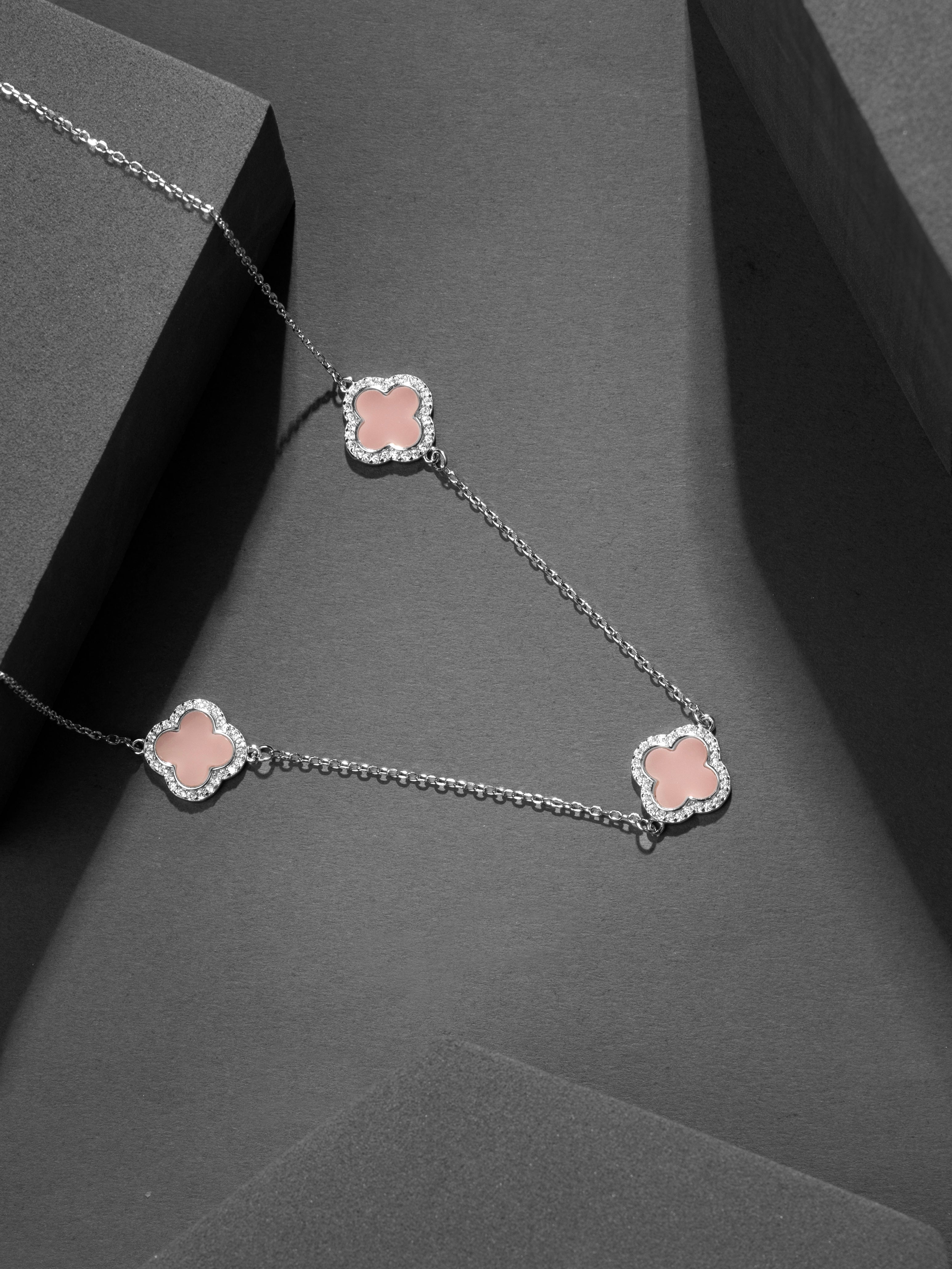 Peach Clover Necklace