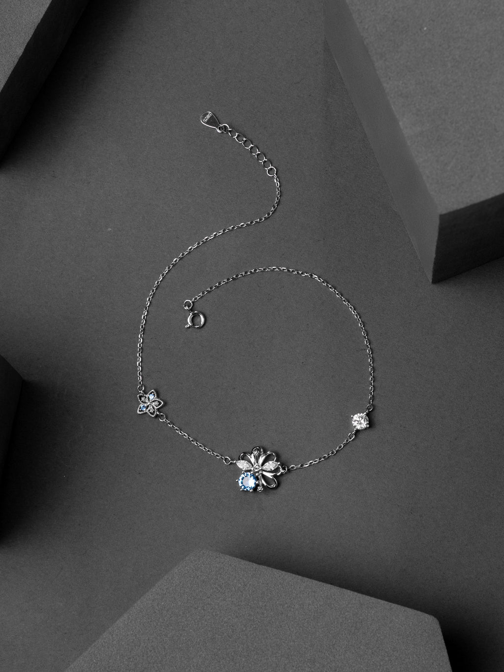 Blue Floral Radiance Anklet