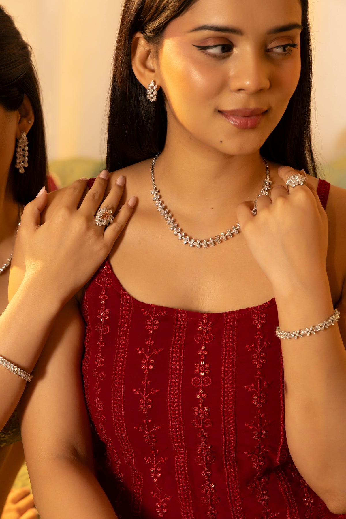 Marquis Trefoil Luxe Necklace Set