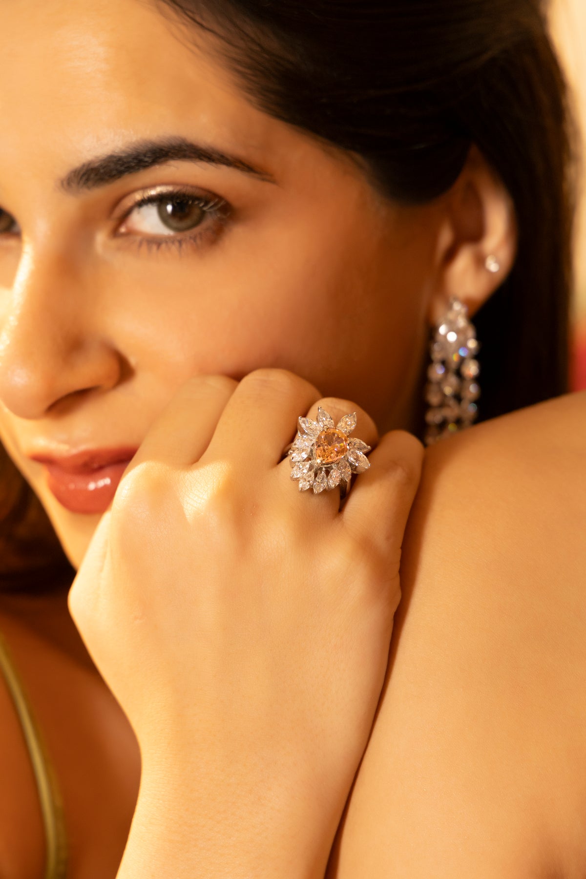 Champagne Bloom Cocktail Ring