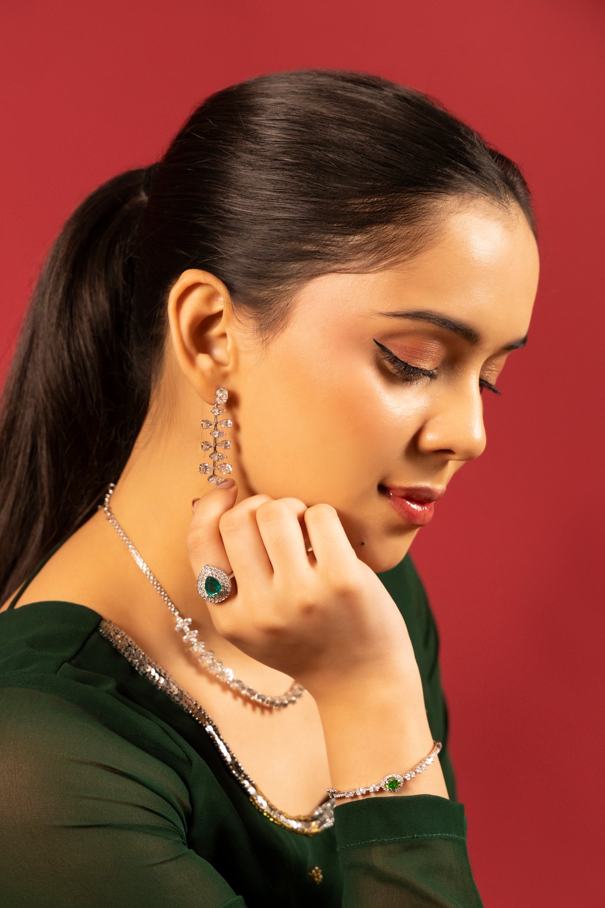Ivy Luxe Leaf Drop Earrings