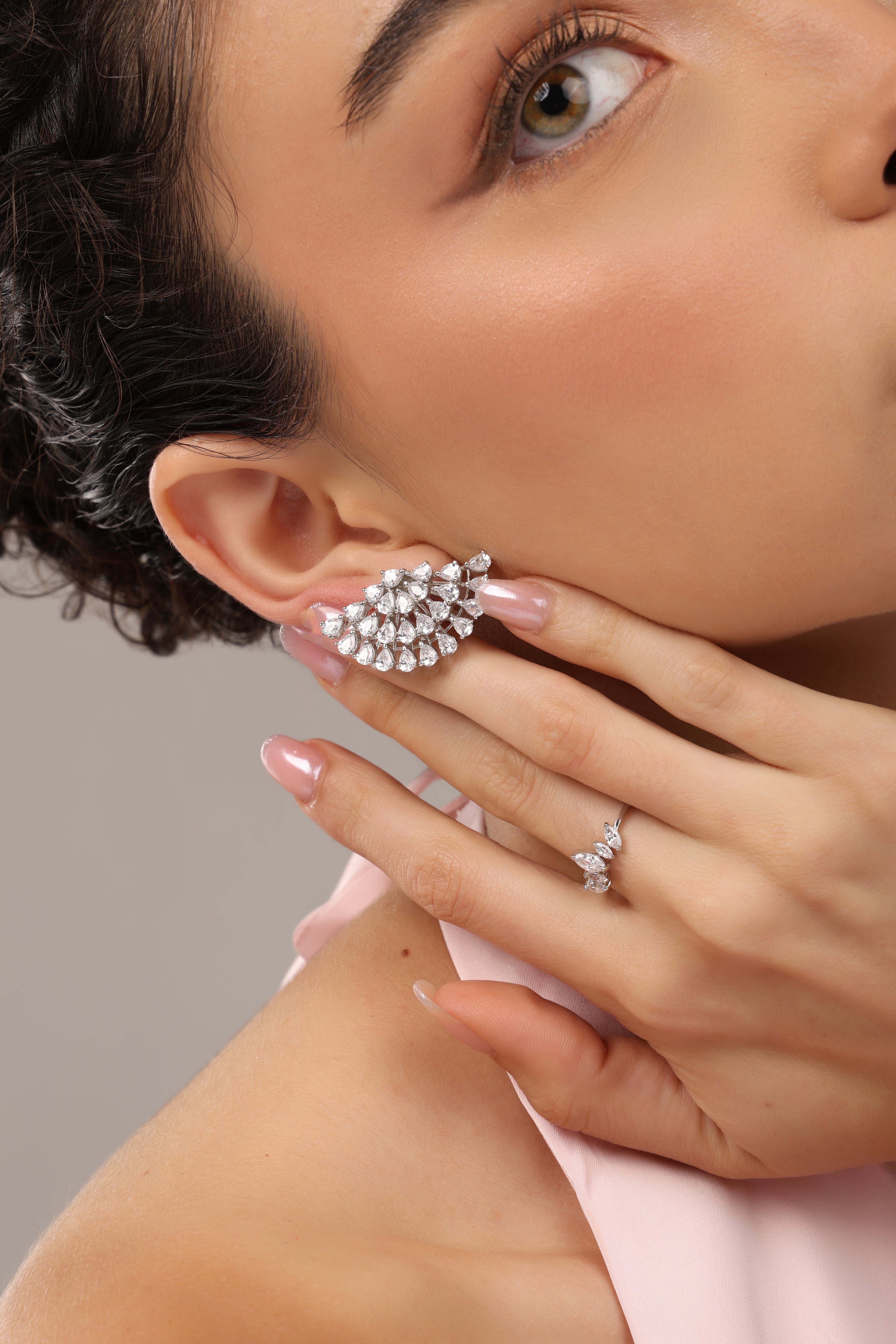 Crystal Bloom Fan Studs