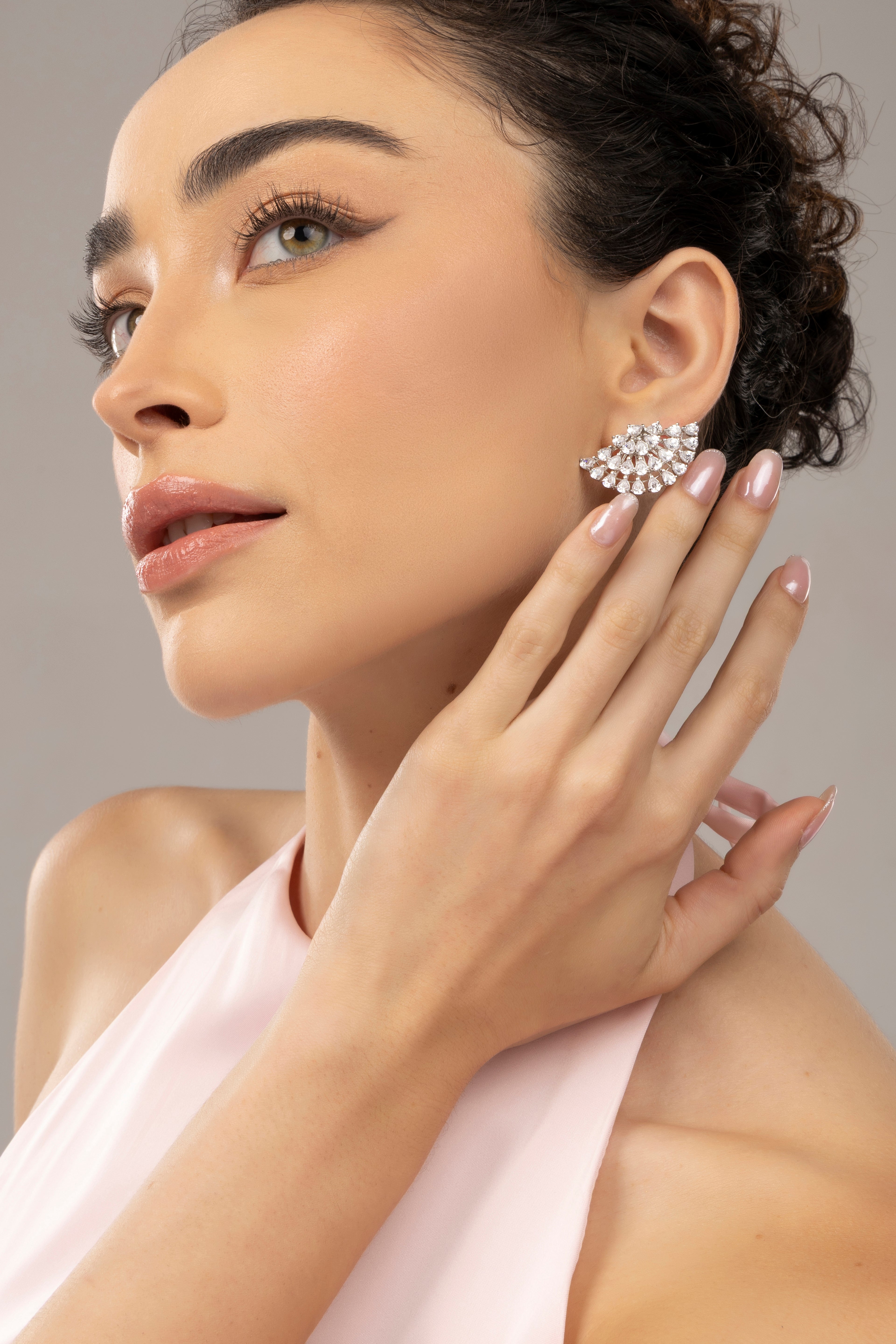 Crystal Bloom Fan Studs