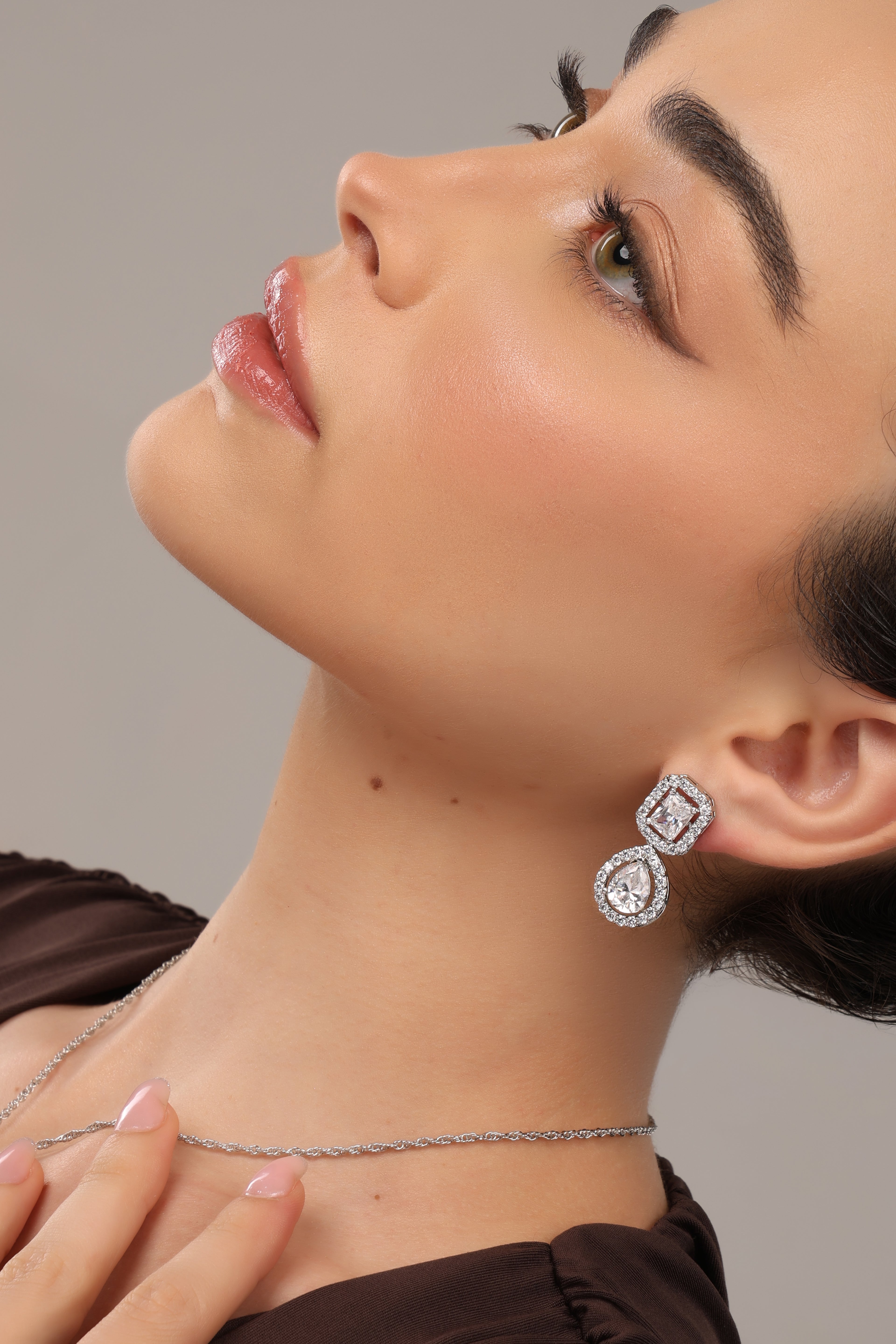 Regal Halo Drop Earrings