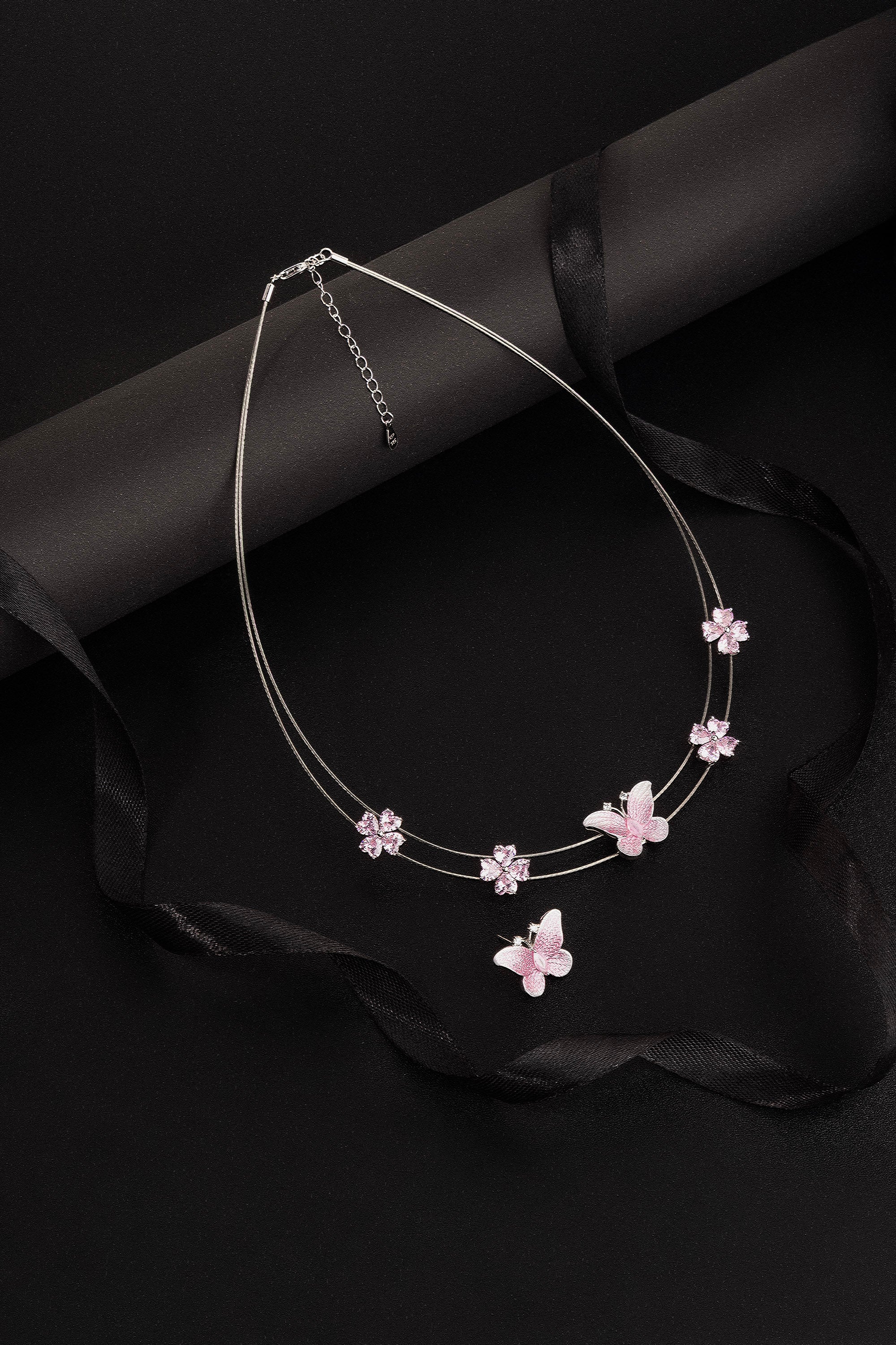 Butterfly & Blossom Necklace Set