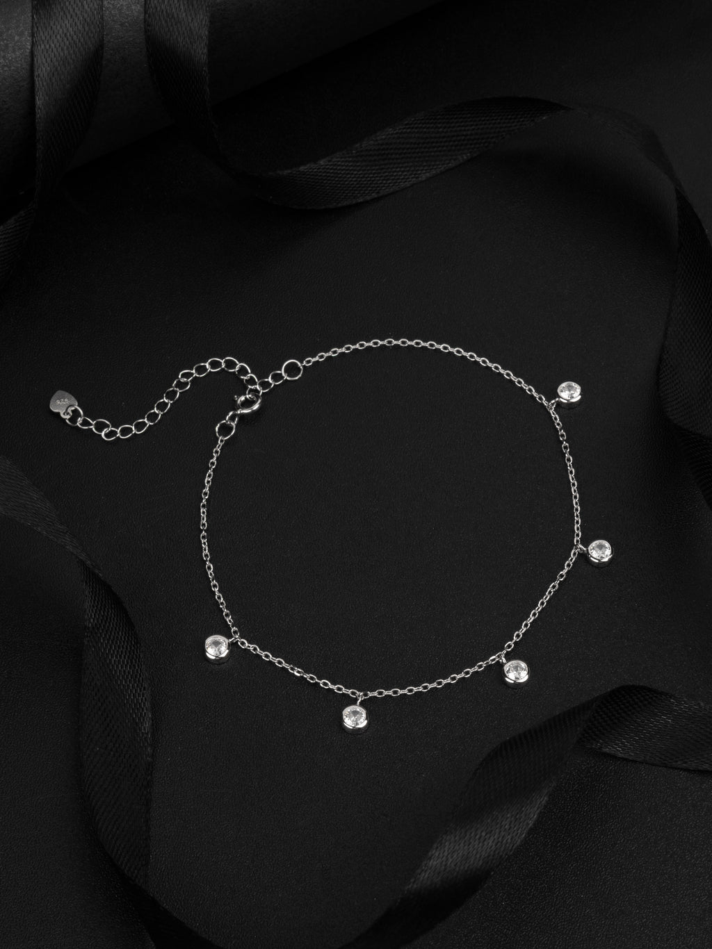 Five-Charm Solitaire Anklet