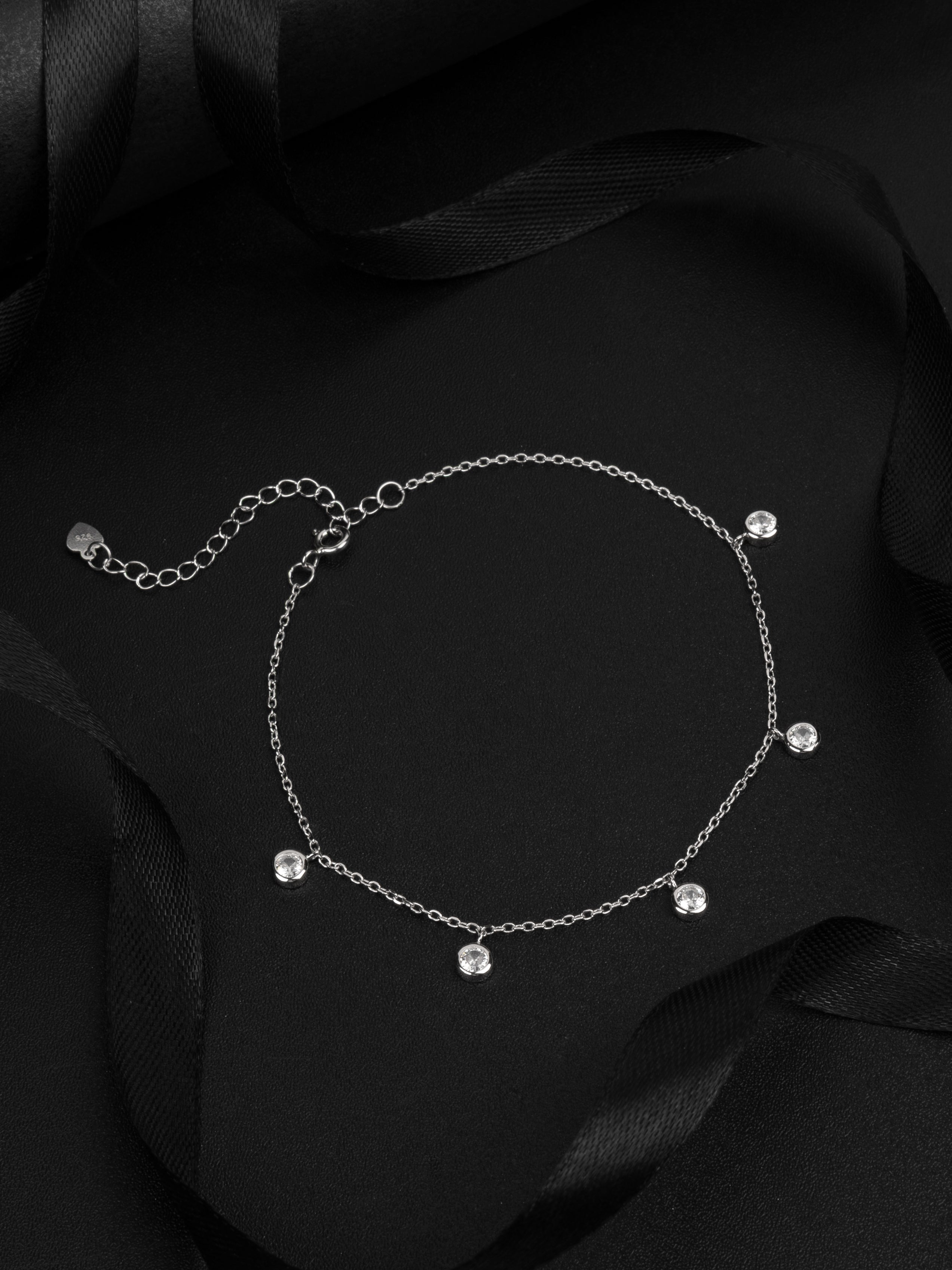 Five-Charm Solitaire Anklet