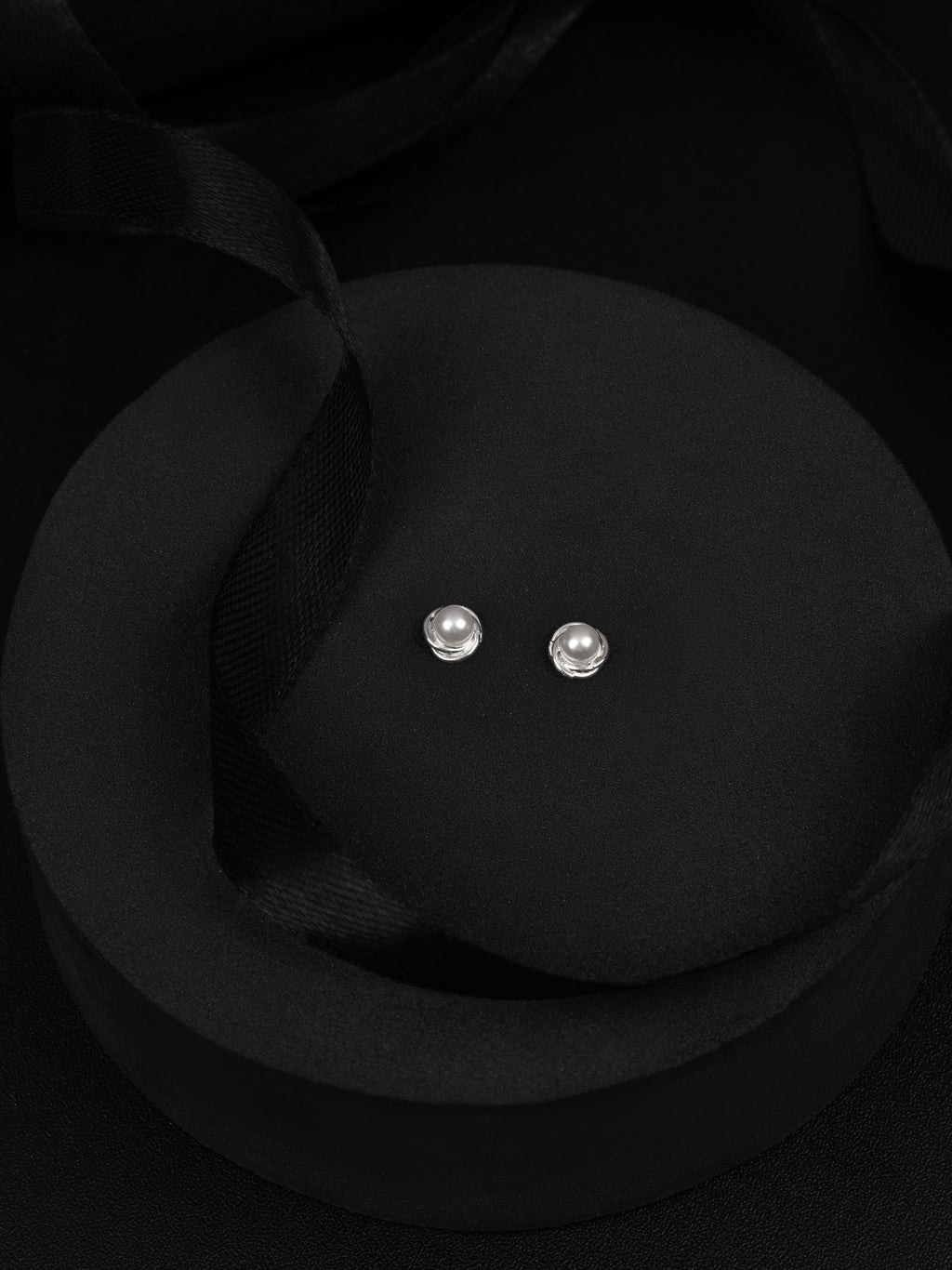 Mini Bezel Pearl Studs