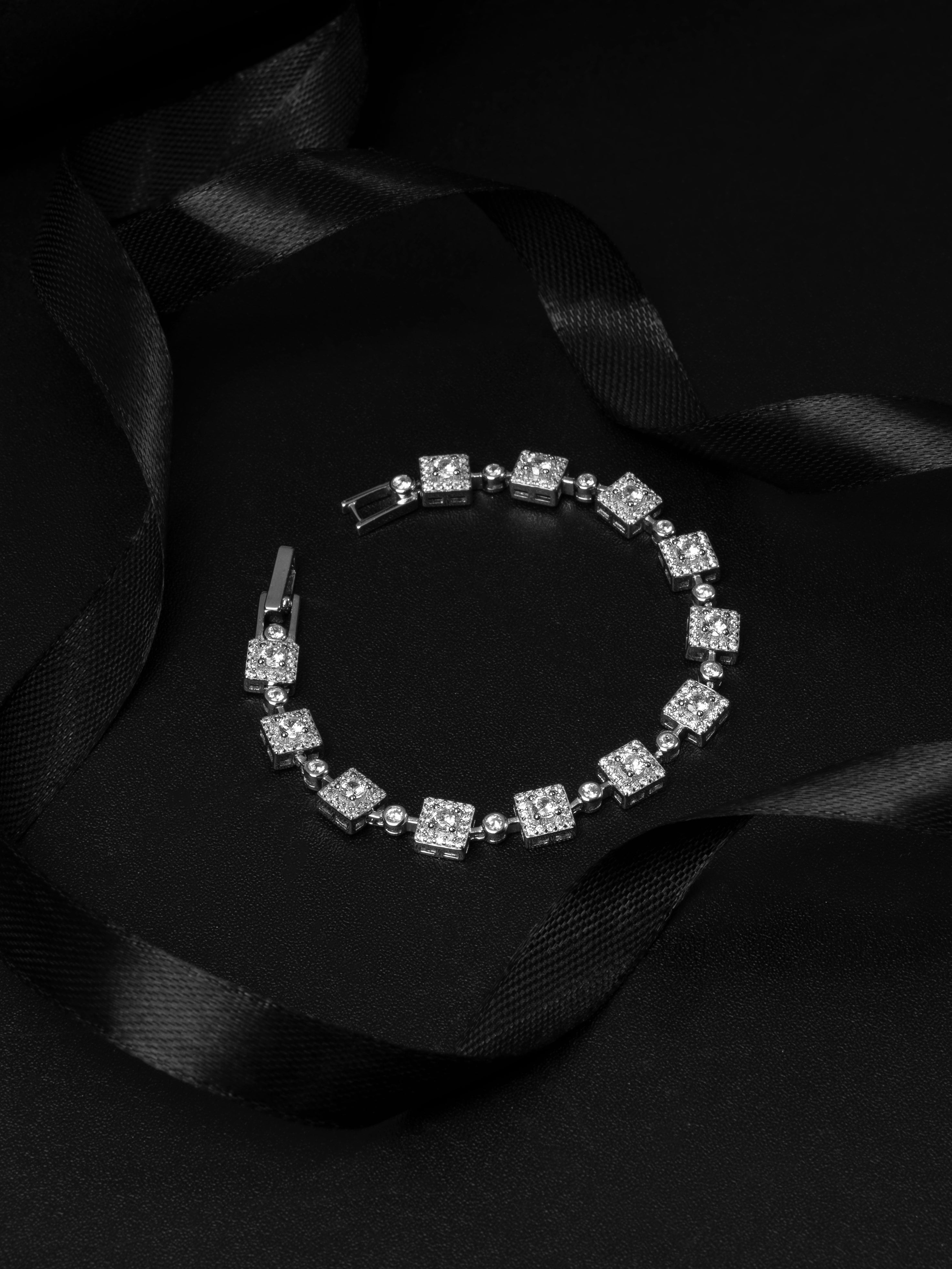 The Celestia Square Silver Bracelet