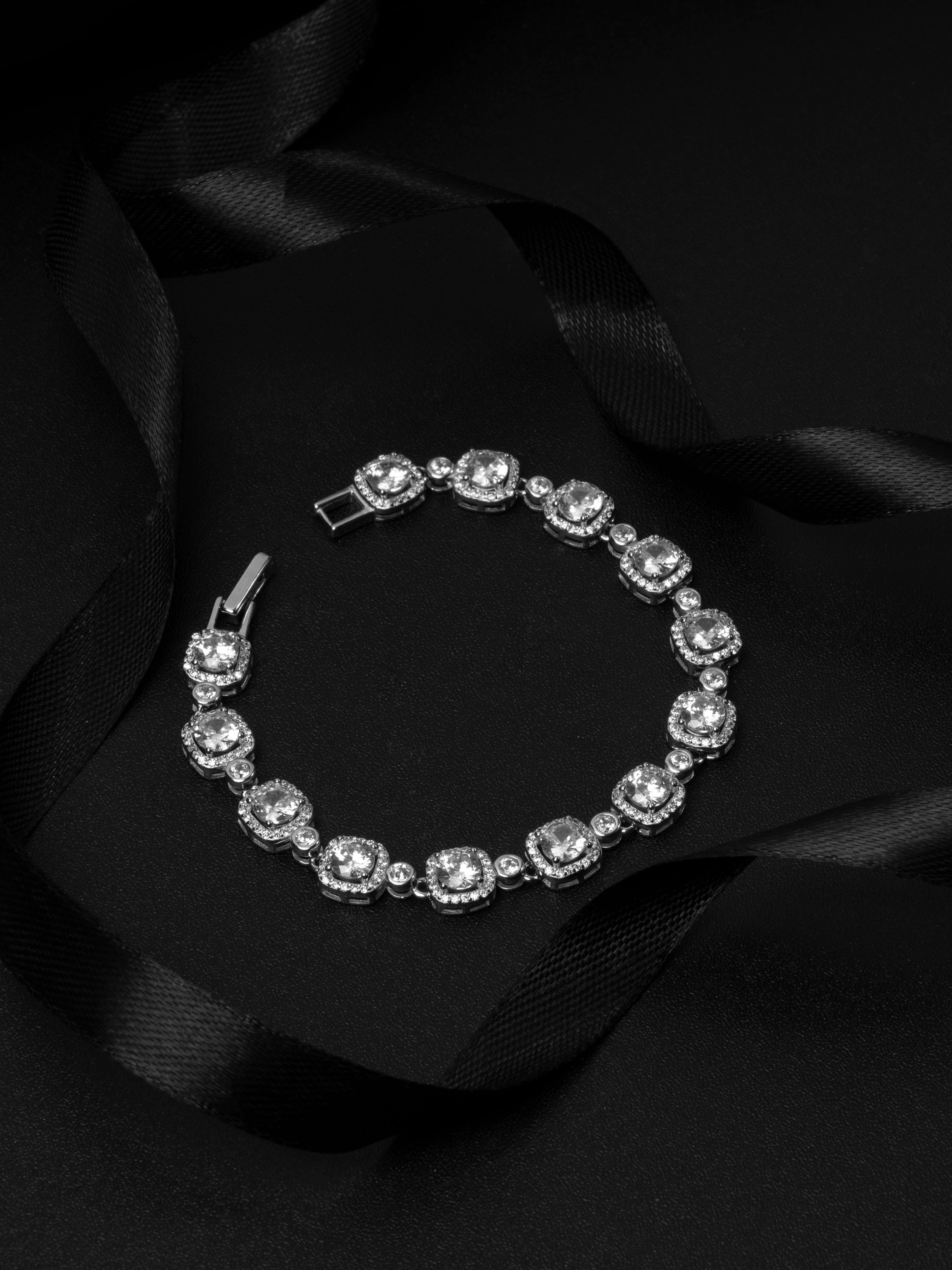 The Aurelia Halo Silver Bracelet