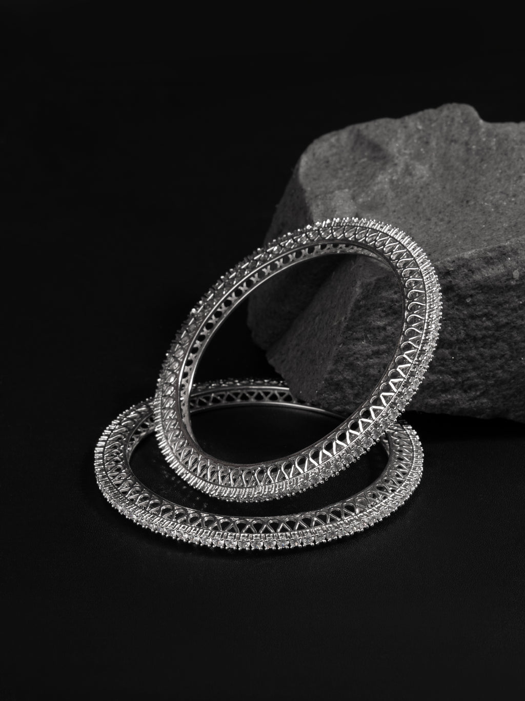 The Luminara Silver Bangles