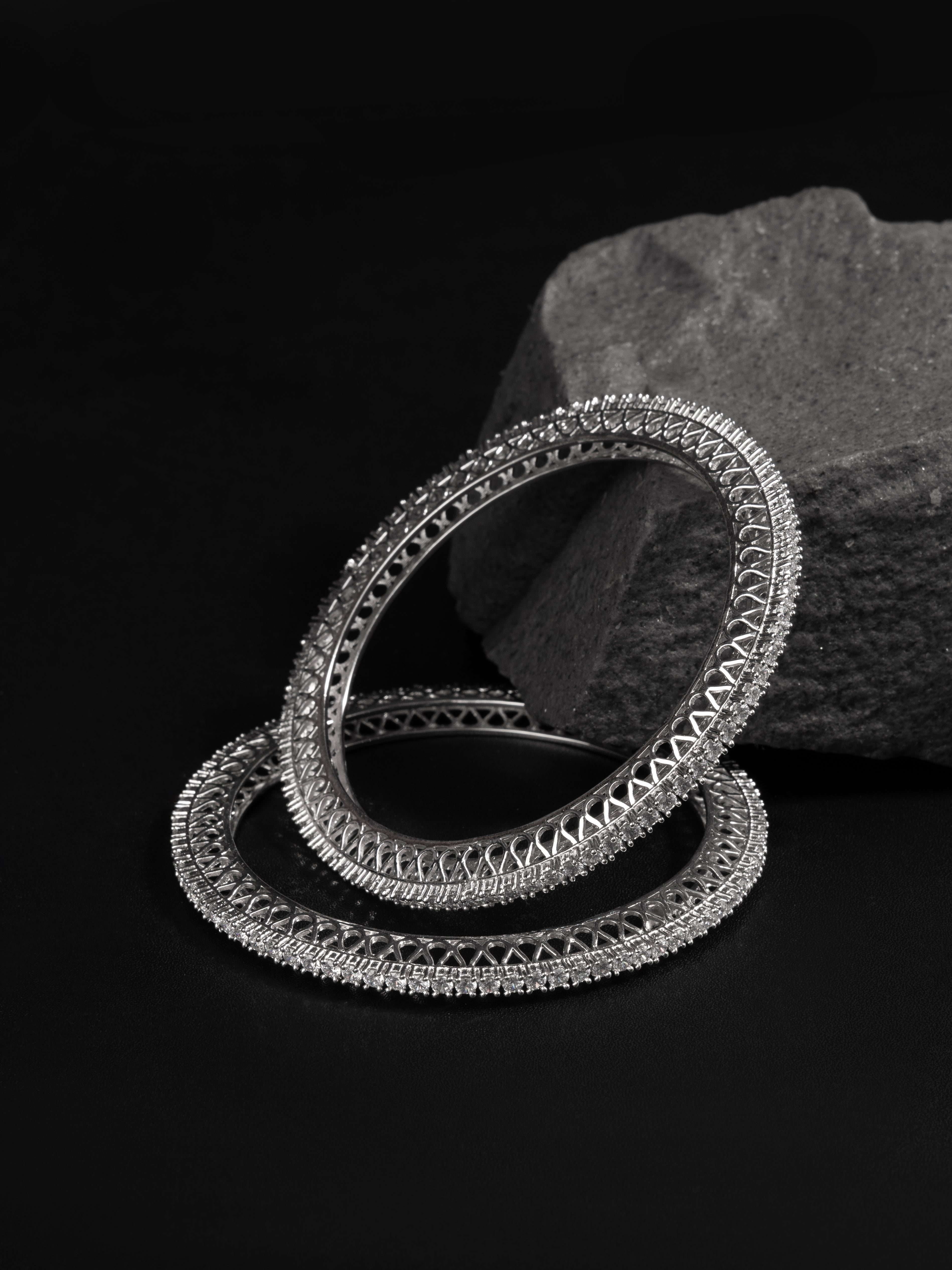 The Luminara Silver Bangles
