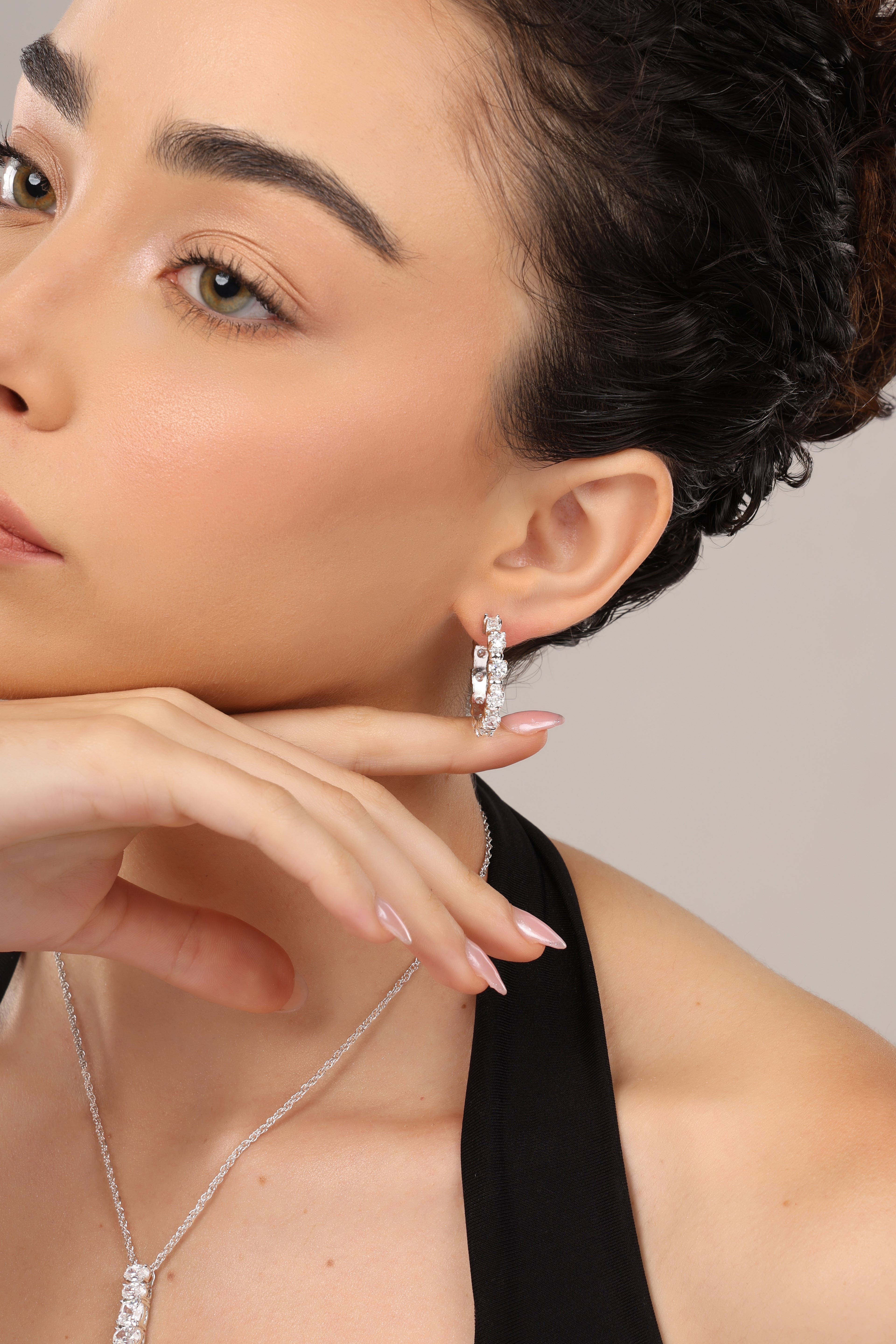 Radiant Tennis Hoop Earrings